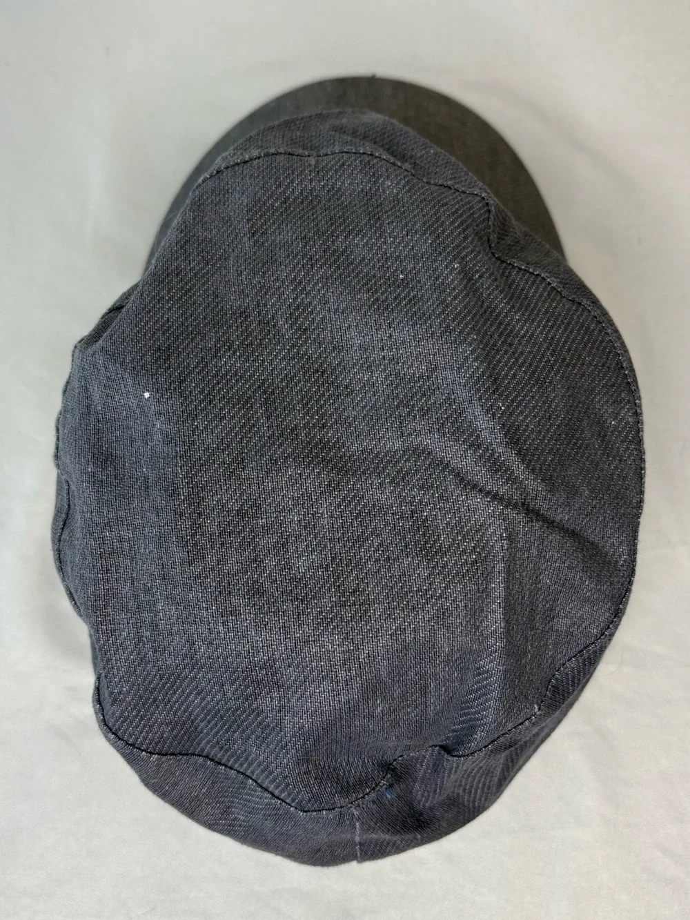 Vintage Grey Military Cap with Button Detail